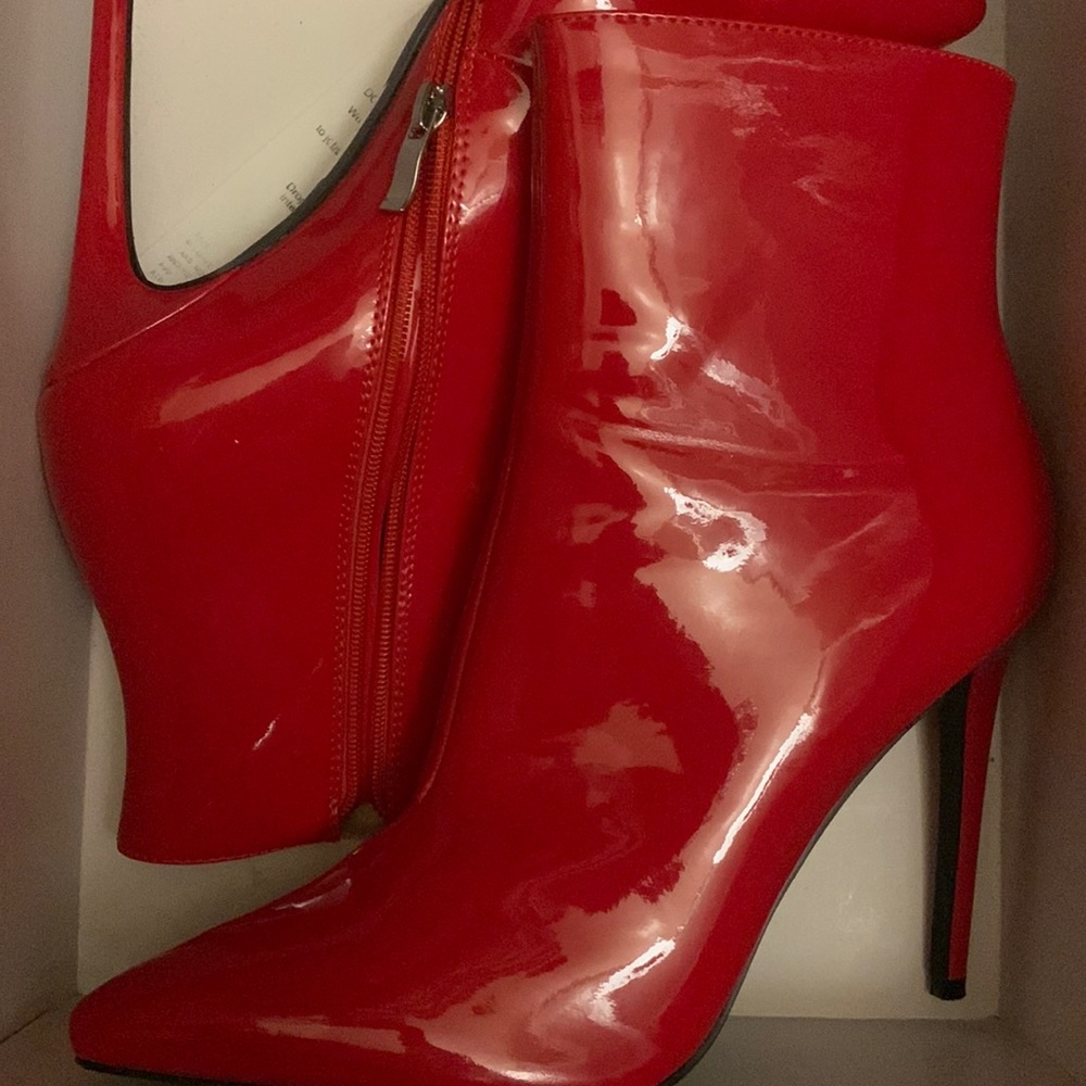 Akira brand red booties only worn once. Very comfortable & stylish